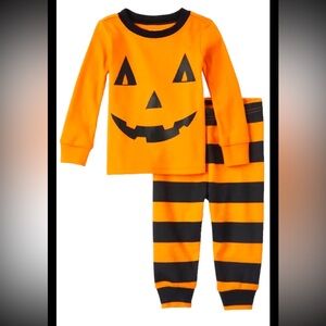 The Children’s Place 2-Piece Pajamas 6-9 Months Halloween Jack-O’-Lantern Cotton
